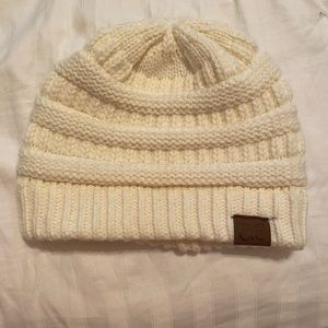 Ivory womens CC beanie